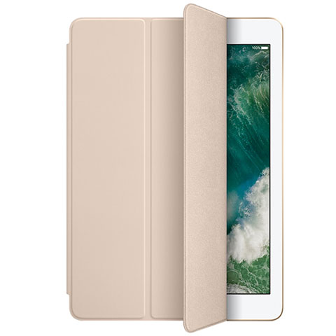 Custodia Portafoglio In Pelle con Supporto L01 per Apple New iPad 9.7 (2018) Oro