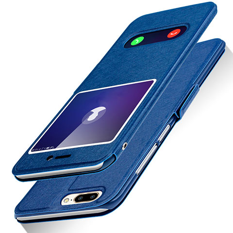 Custodia Portafoglio In Pelle con Supporto L01 per Huawei Honor 9 Lite Blu