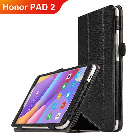 Custodia Portafoglio In Pelle con Supporto L01 per Huawei Honor Pad 2 Nero