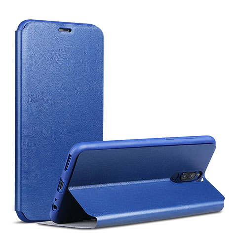 Custodia Portafoglio In Pelle con Supporto L01 per Huawei Mate 10 Lite Blu