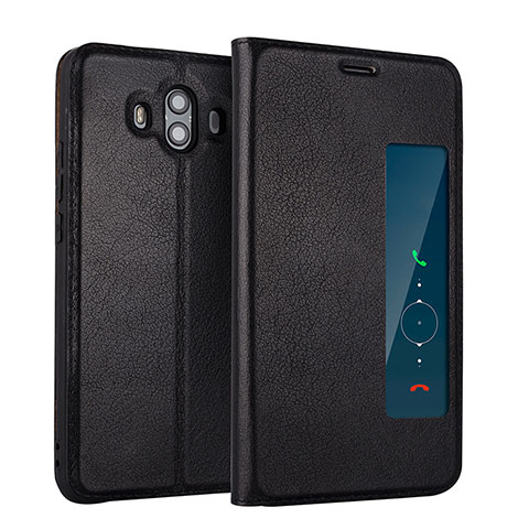 Custodia Portafoglio In Pelle con Supporto L01 per Huawei Mate 10 Nero