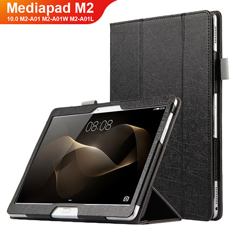 Custodia Portafoglio In Pelle con Supporto L01 per Huawei MediaPad M2 10.0 M2-A01 M2-A01W M2-A01L Nero