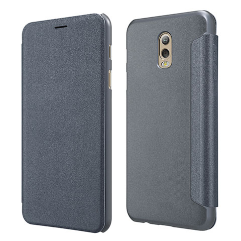 Custodia Portafoglio In Pelle con Supporto L01 per Samsung Galaxy J7 Plus Nero