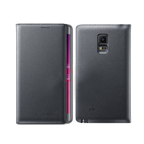 Custodia Portafoglio In Pelle con Supporto L01 per Samsung Galaxy Note Edge SM-N915F Nero