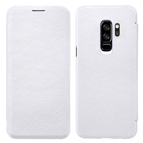 Custodia Portafoglio In Pelle con Supporto L01 per Samsung Galaxy S9 Plus Bianco