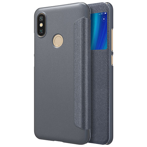 Custodia Portafoglio In Pelle con Supporto L01 per Xiaomi Mi 6X Nero