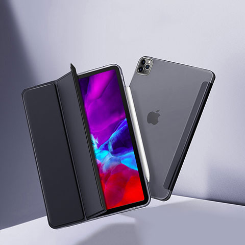 Custodia Portafoglio In Pelle con Supporto L02 per Apple iPad Pro 12.9 (2022) Nero