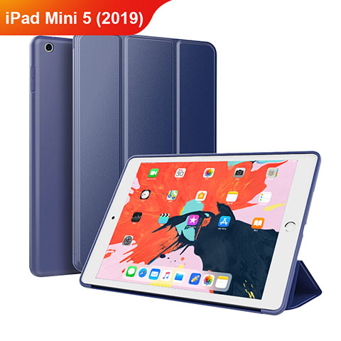 Custodia Portafoglio In Pelle con Supporto L03 per Apple iPad Mini 5 (2019) Blu