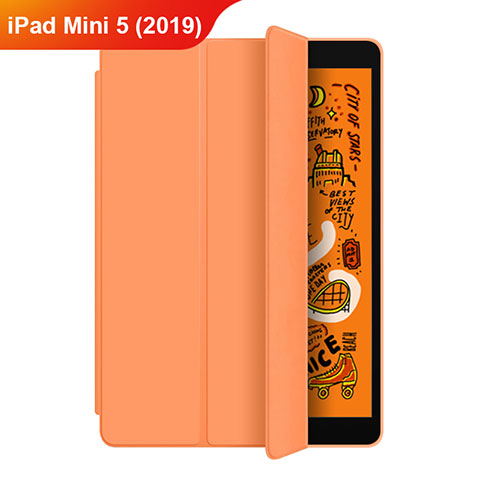 Custodia Portafoglio In Pelle con Supporto L04 per Apple iPad Mini 5 (2019) Arancione