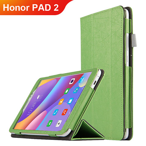 Custodia Portafoglio In Pelle con Supporto L04 per Huawei Honor Pad 2 Verde