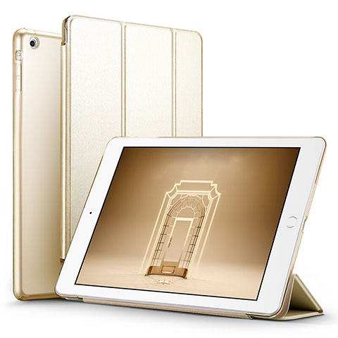 Custodia Portafoglio In Pelle con Supporto L06 per Apple iPad Mini 2 Oro