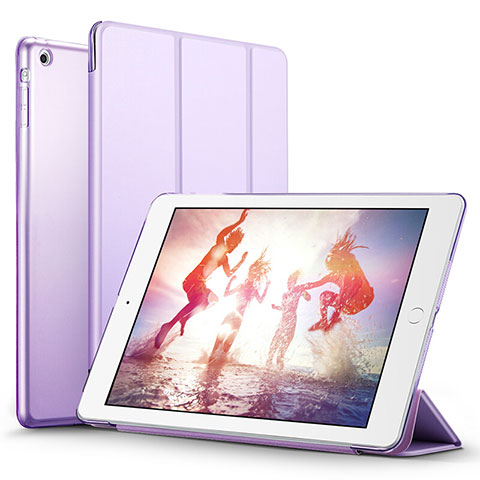 Custodia Portafoglio In Pelle con Supporto L06 per Apple iPad Mini 2 Viola