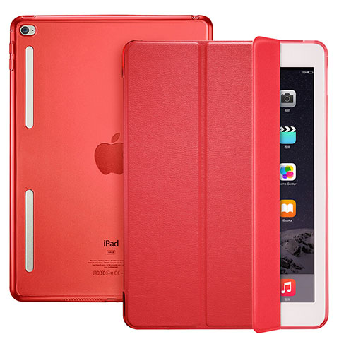 Custodia Portafoglio In Pelle con Supporto L06 per Apple iPad Mini 4 Rosso