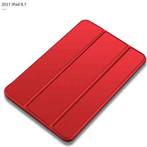 Custodia Portafoglio In Pelle con Supporto L09 per Apple New iPad 9.7 (2018) Rosso