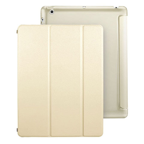 Custodia Portafoglio In Pelle con Supporto per Apple iPad 3 Oro