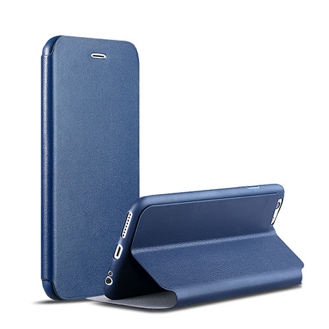 Custodia Portafoglio In Pelle con Supporto per Apple iPhone 6 Plus Blu