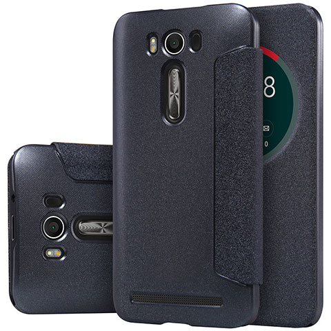 Custodia Portafoglio In Pelle con Supporto per Asus Zenfone 2 Laser 6.0 ZE601KL Nero