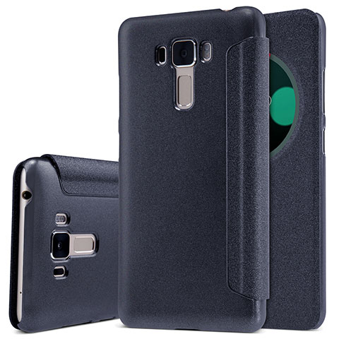 Custodia Portafoglio In Pelle con Supporto per Asus Zenfone 3 Laser Nero