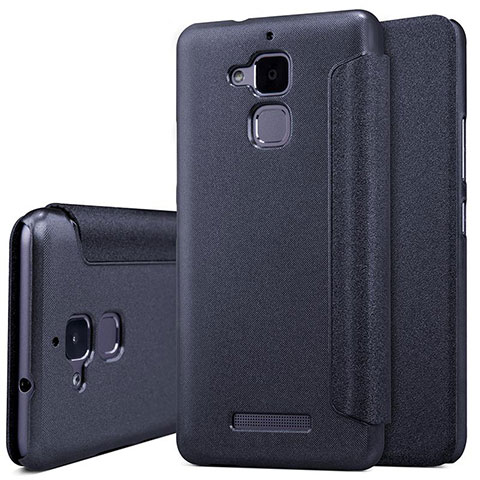 Custodia Portafoglio In Pelle con Supporto per Asus Zenfone 3 Max Nero