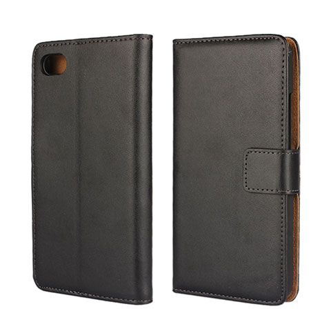 Custodia Portafoglio In Pelle con Supporto per Blackberry Z30 Nero