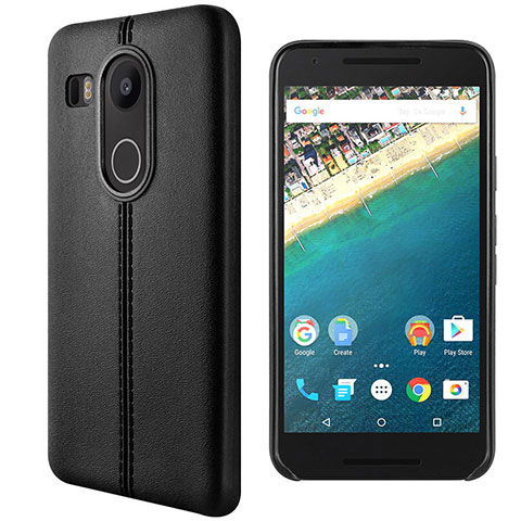 Custodia Portafoglio In Pelle con Supporto per Google Nexus 5X Nero