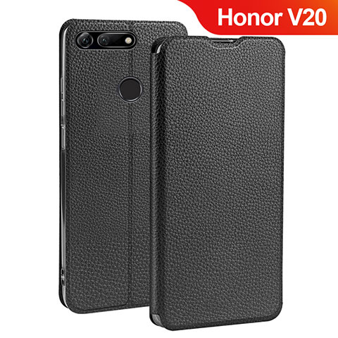 Custodia Portafoglio In Pelle con Supporto per Huawei Honor V20 Nero