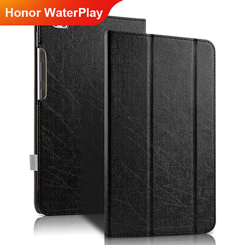 Custodia Portafoglio In Pelle con Supporto per Huawei Honor WaterPlay 10.1 HDN-W09 Nero