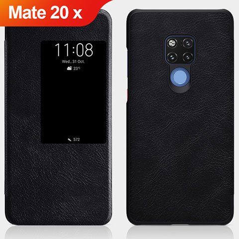 Custodia Portafoglio In Pelle con Supporto per Huawei Mate 20 X 5G Nero