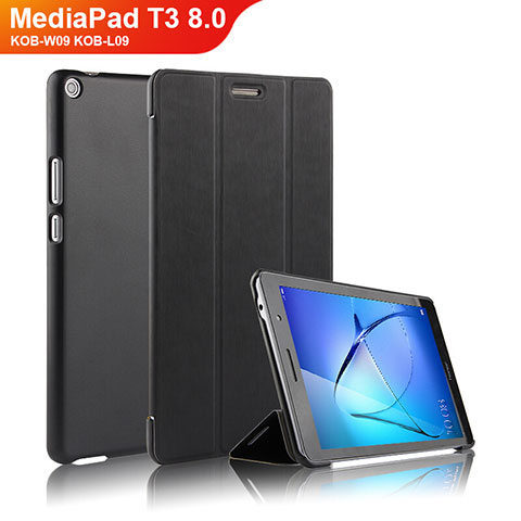 Custodia Portafoglio In Pelle con Supporto per Huawei MediaPad T3 8.0 KOB-W09 KOB-L09 Nero