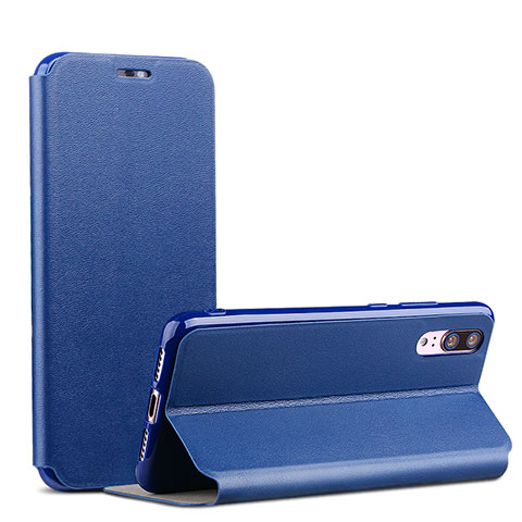 Custodia Portafoglio In Pelle con Supporto per Huawei P20 Blu