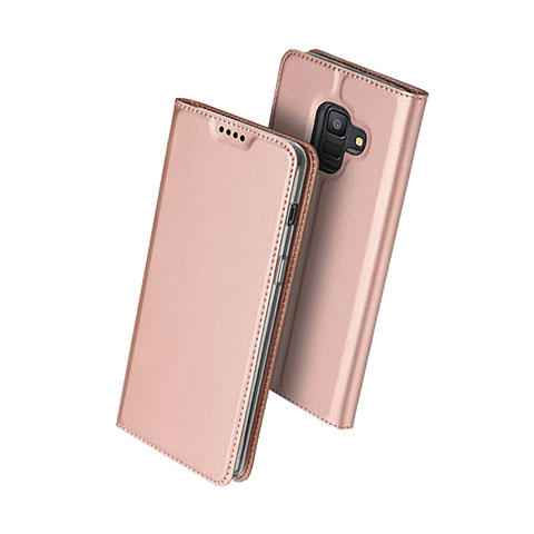 Custodia Portafoglio In Pelle con Supporto per Samsung Galaxy A6 (2018) Dual SIM Oro Rosa