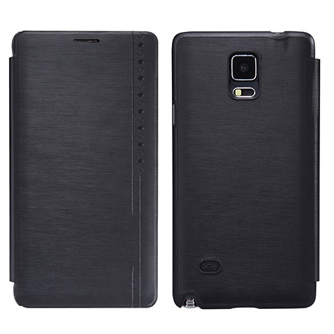 Custodia Portafoglio In Pelle con Supporto per Samsung Galaxy Note 4 SM-N910F Nero