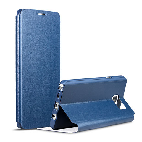 Custodia Portafoglio In Pelle con Supporto per Samsung Galaxy Note 5 N9200 N920 N920F Blu