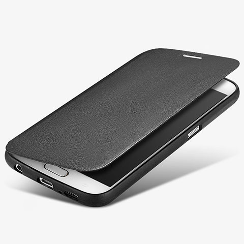 Custodia Portafoglio In Pelle con Supporto per Samsung Galaxy S6 Duos SM-G920F G9200 Nero