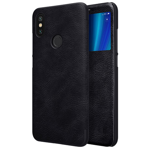 Custodia Portafoglio In Pelle con Supporto per Xiaomi Mi 6X Nero