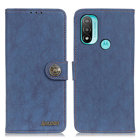 Custodia Portafoglio In Pelle Cover con Supporto A01D per Motorola Moto E30 Blu