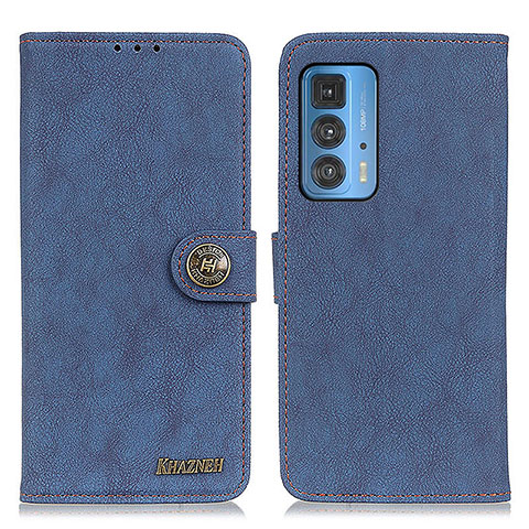 Custodia Portafoglio In Pelle Cover con Supporto A01D per Motorola Moto Edge 20 Pro 5G Blu