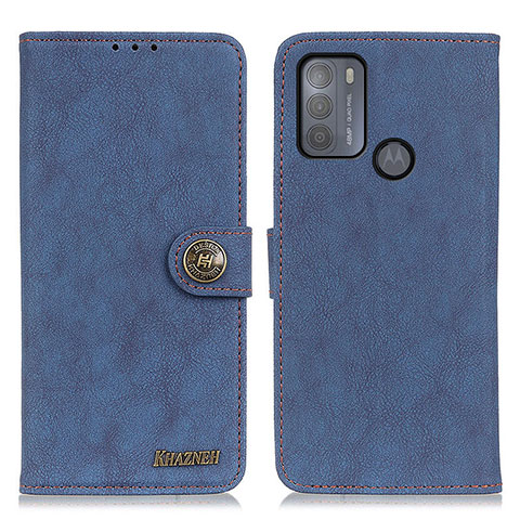 Custodia Portafoglio In Pelle Cover con Supporto A01D per Motorola Moto G50 Blu