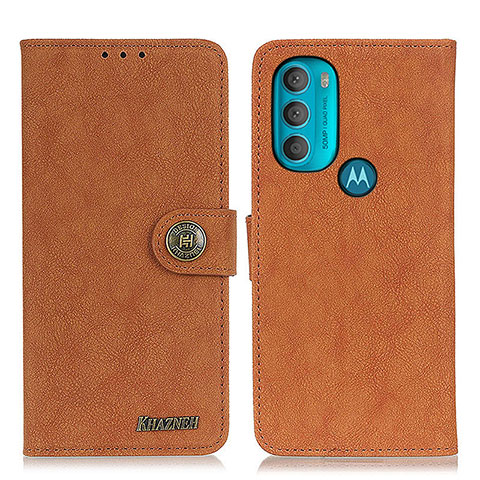 Custodia Portafoglio In Pelle Cover con Supporto A01D per Motorola Moto G71 5G Marrone
