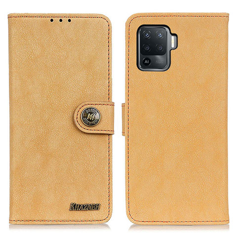 Custodia Portafoglio In Pelle Cover con Supporto A01D per Oppo F19 Pro Oro