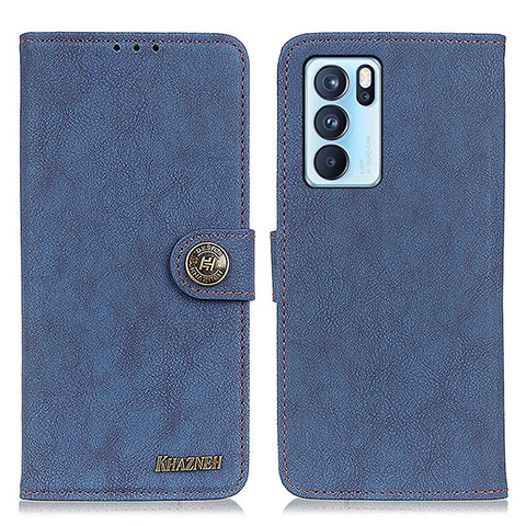 Custodia Portafoglio In Pelle Cover con Supporto A01D per Oppo Reno6 Pro 5G India Blu