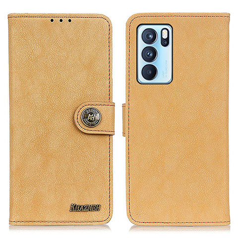 Custodia Portafoglio In Pelle Cover con Supporto A01D per Oppo Reno6 Pro 5G India Oro