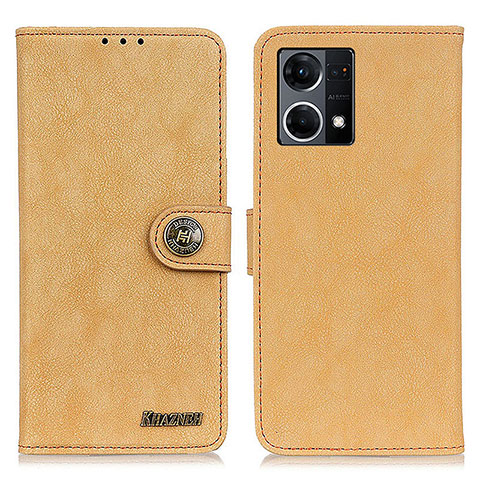 Custodia Portafoglio In Pelle Cover con Supporto A01D per Oppo Reno8 4G Oro