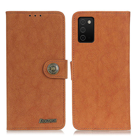 Custodia Portafoglio In Pelle Cover con Supporto A01D per Samsung Galaxy F02S SM-E025F Marrone