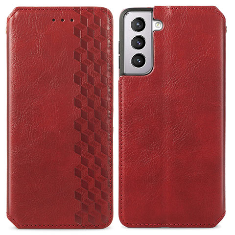 Custodia Portafoglio In Pelle Cover con Supporto A01D per Samsung Galaxy S21 Plus 5G Rosso