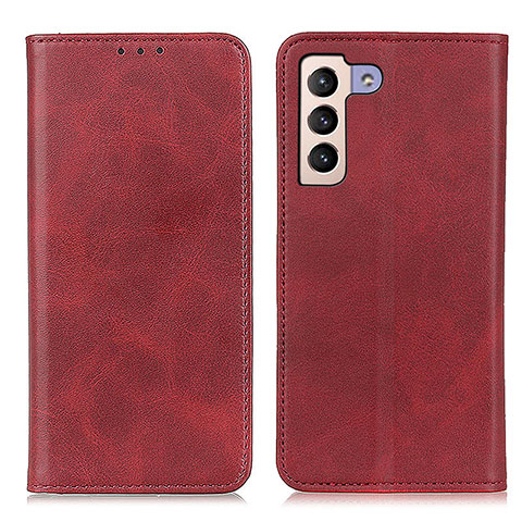 Custodia Portafoglio In Pelle Cover con Supporto A02D per Samsung Galaxy S21 5G Rosso