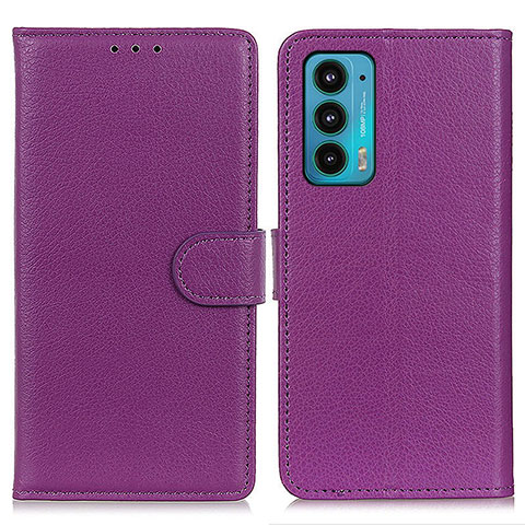 Custodia Portafoglio In Pelle Cover con Supporto A03D per Motorola Moto Edge Lite 5G Viola