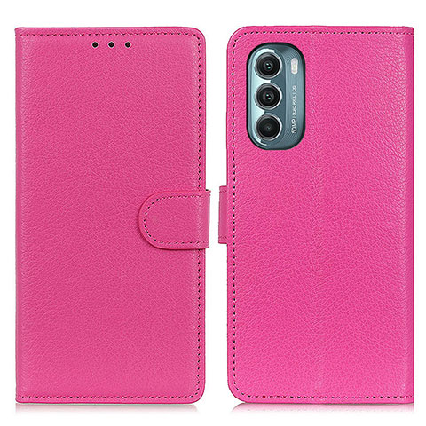 Custodia Portafoglio In Pelle Cover con Supporto A03D per Motorola Moto G Stylus (2022) 5G Rosa Caldo