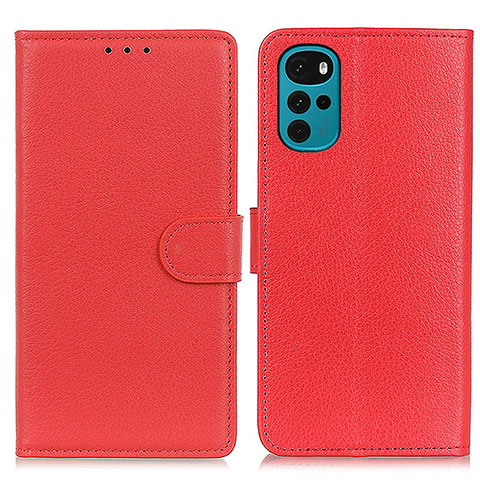 Custodia Portafoglio In Pelle Cover con Supporto A03D per Motorola Moto G22 Rosso