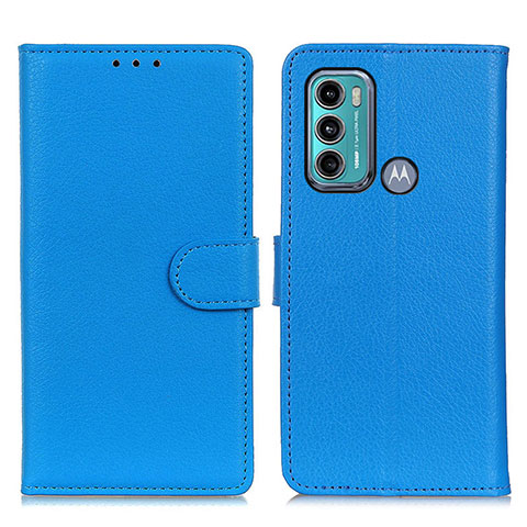 Custodia Portafoglio In Pelle Cover con Supporto A03D per Motorola Moto G40 Fusion Cielo Blu